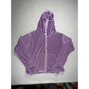 Fabletics Velour Zip Up Hoodie Jacket Size XL Cozy Athleisure Activewear